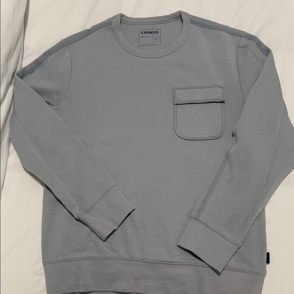 Express Small Men's Light Gray Crewneck Sweater